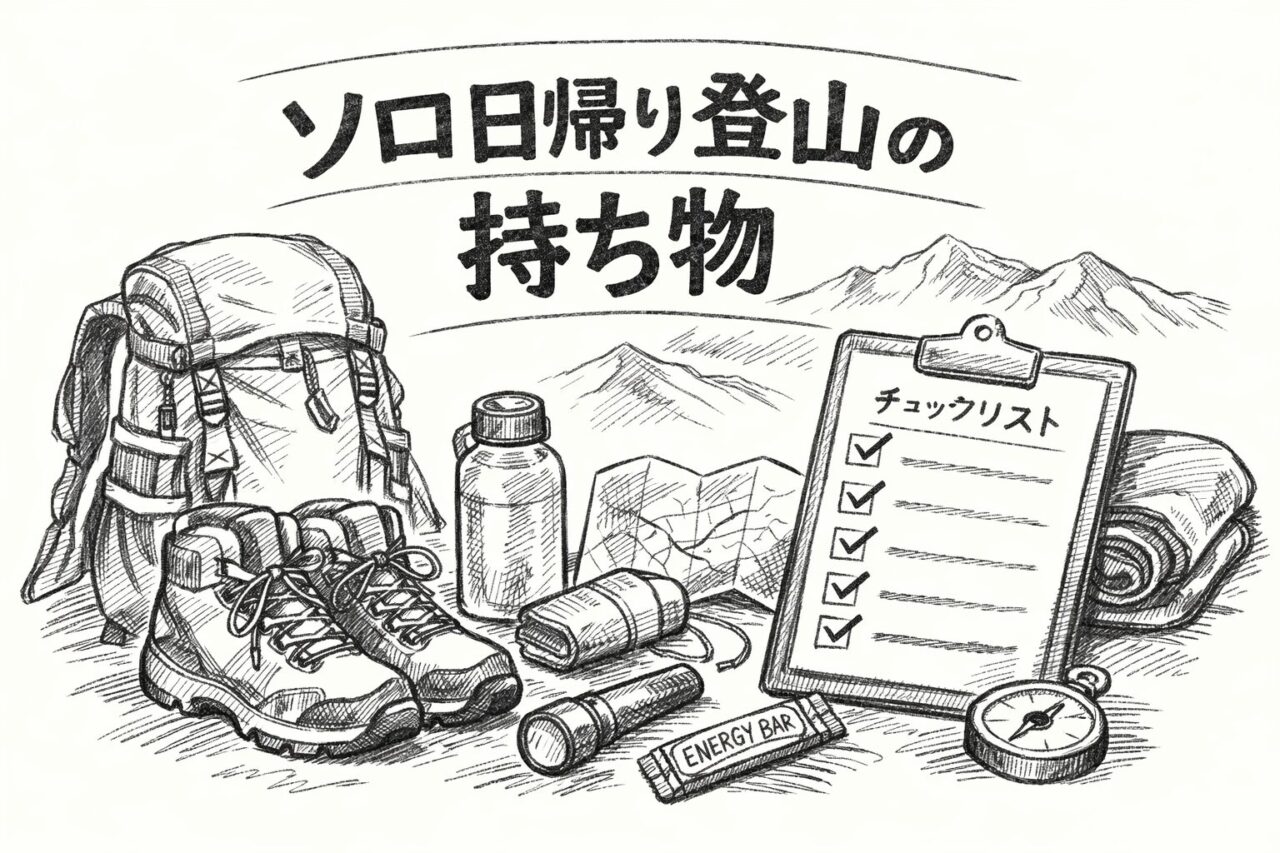 ソロ日帰り登山の持ち物